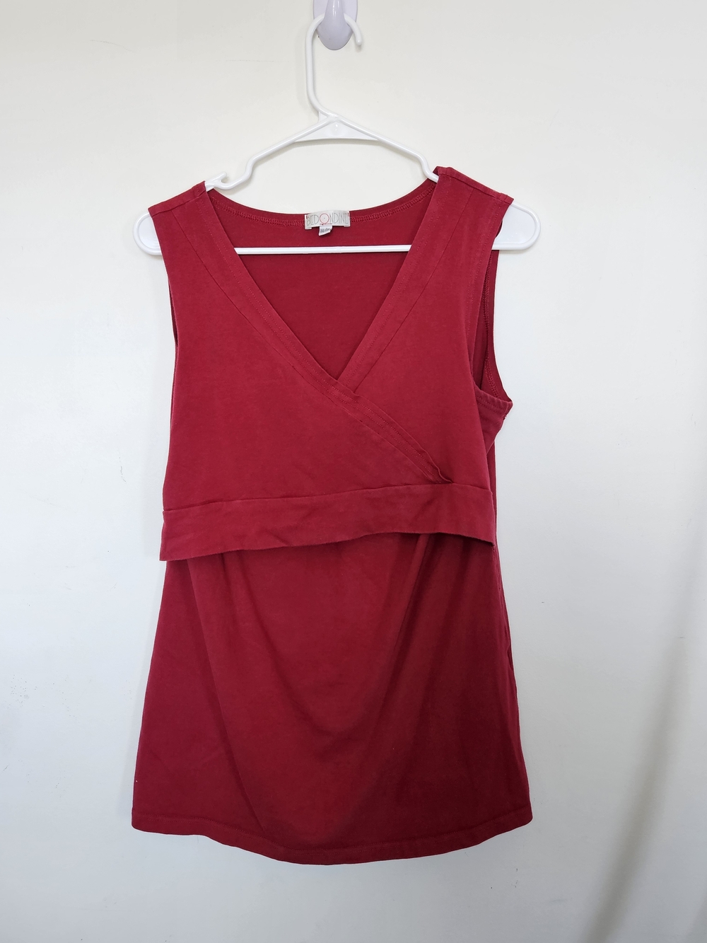 Bedondine Maternity Nursing Tank Top Sleeveless V-Neck Red XXL🔥